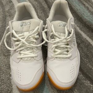 Women ASICS Gel-Renma White Sneakers with Orange Soles 1072A073 size 9